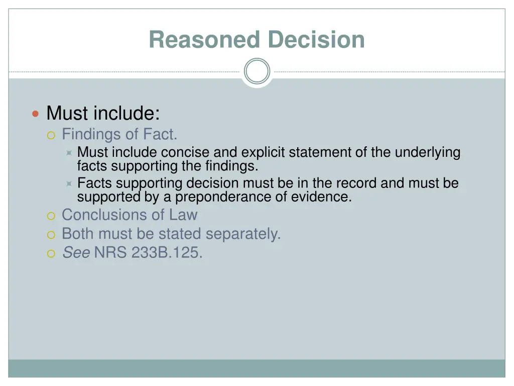 reasoned decision