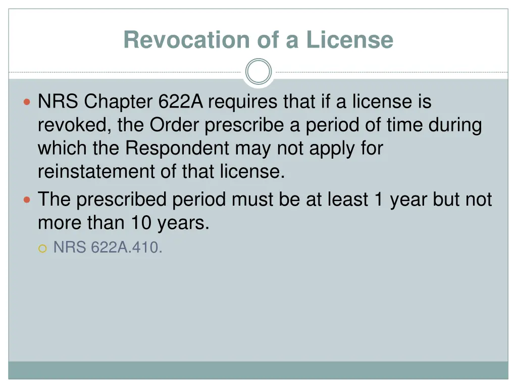 revocation of a license