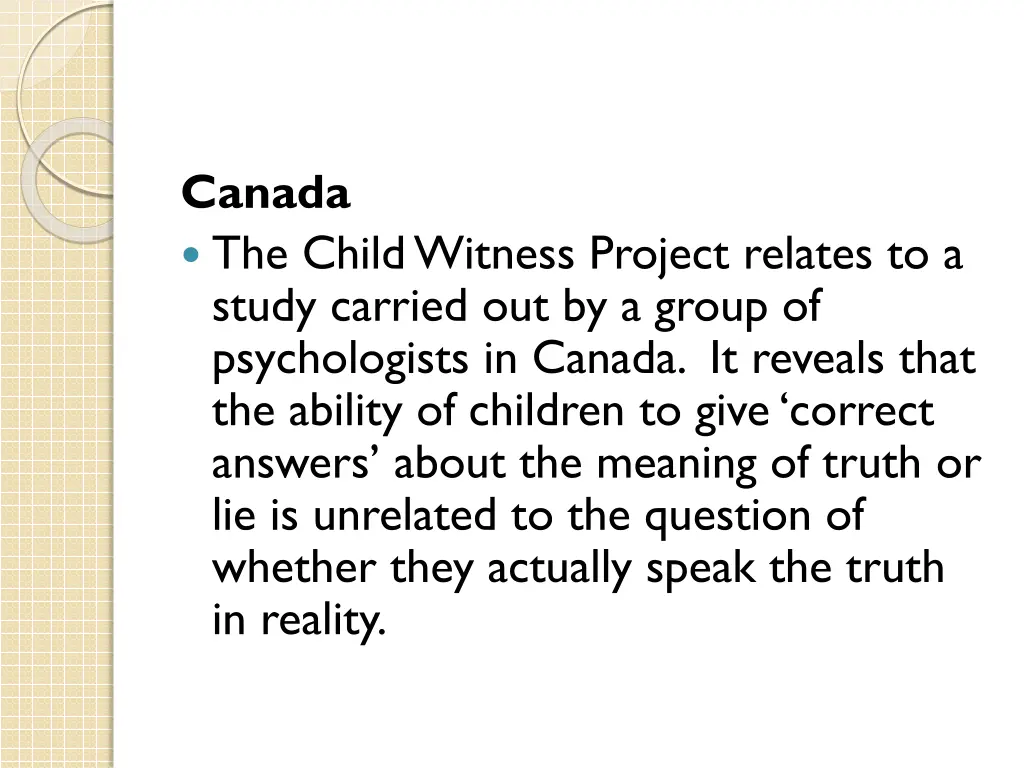 canada the child witness project relates