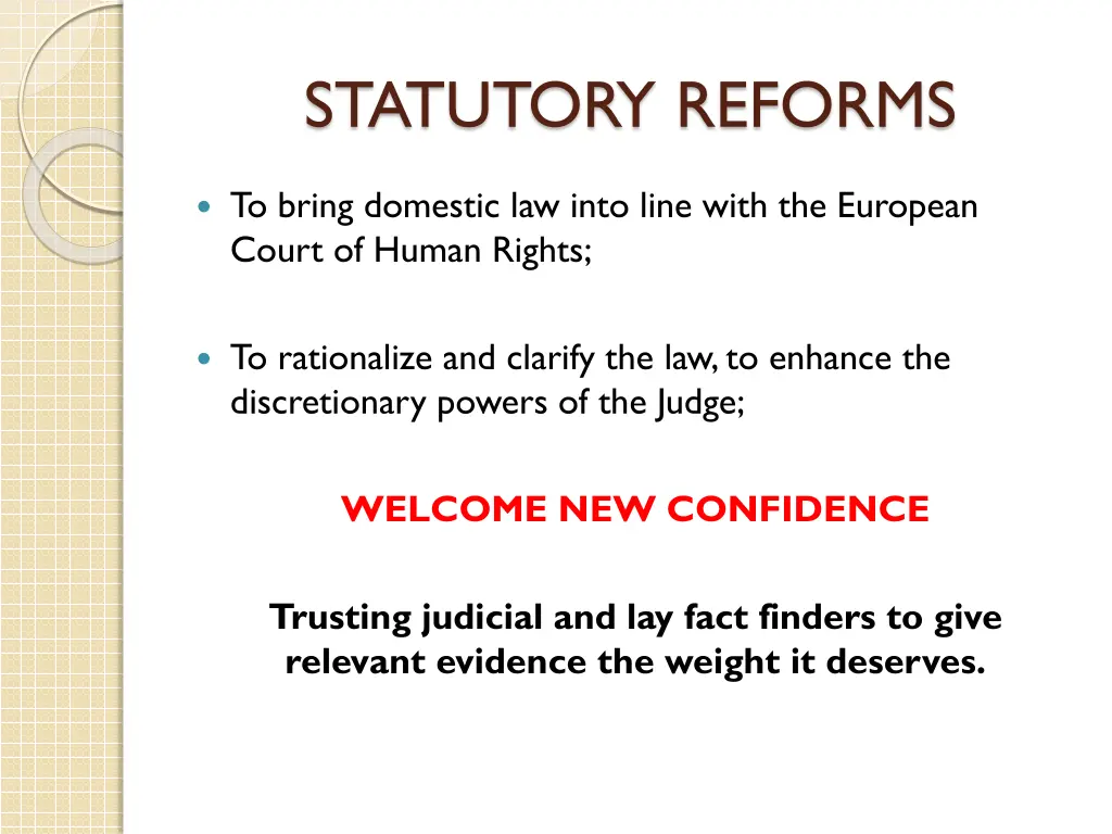 statutory reforms