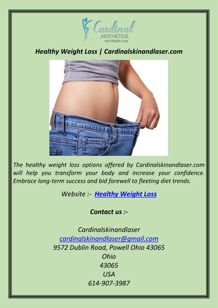 healthy weight loss cardinalskinandlaser com