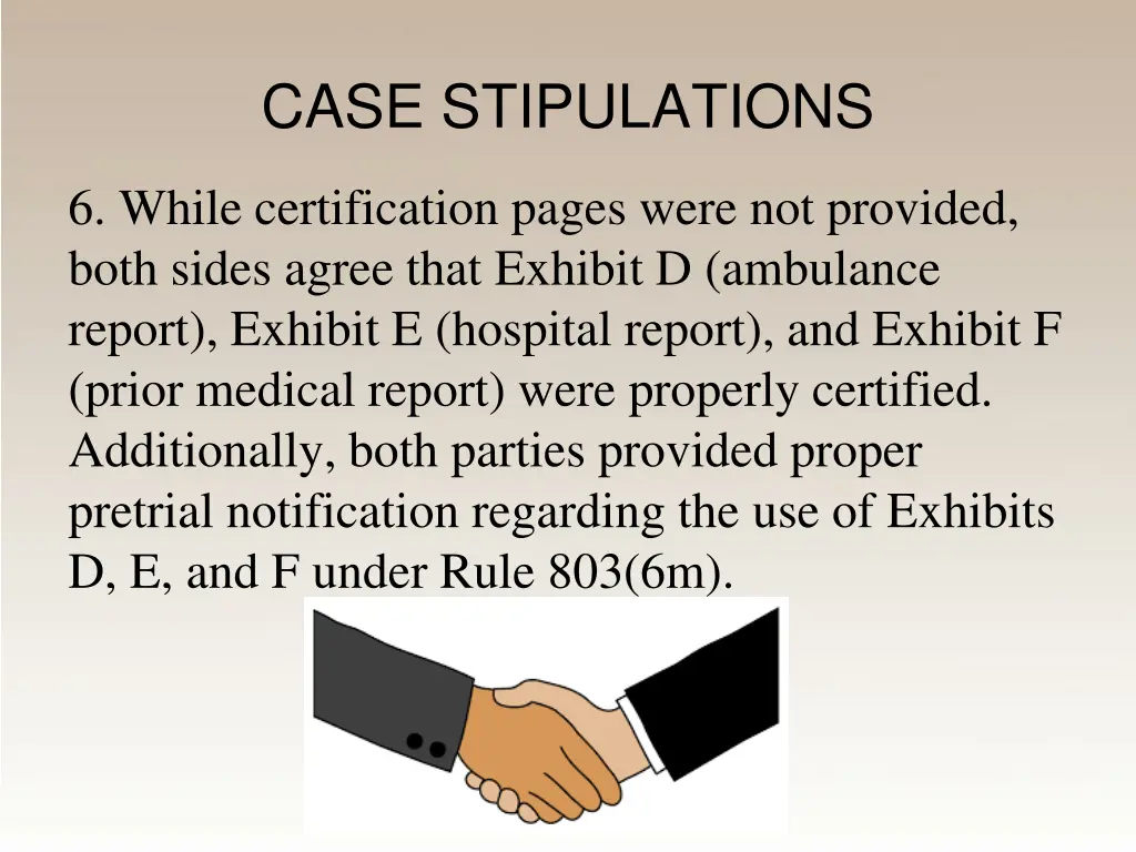 case stipulations 1