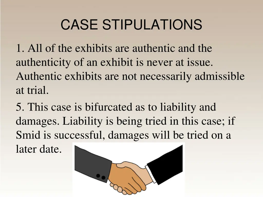 case stipulations