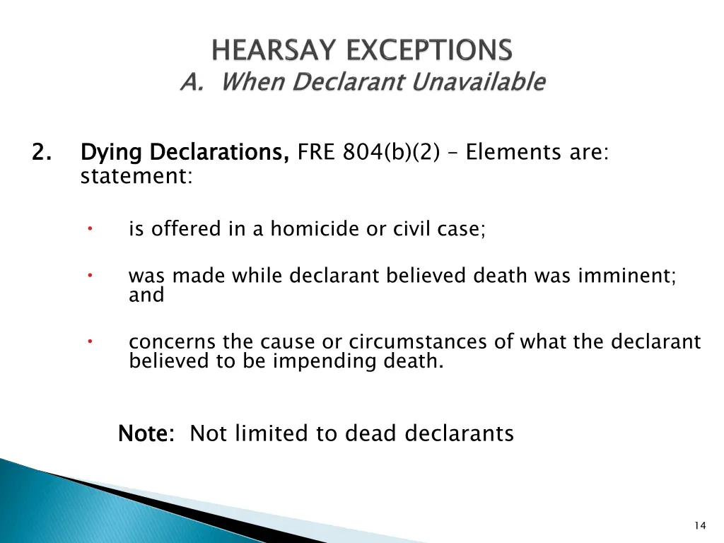 2 dying declarations statement