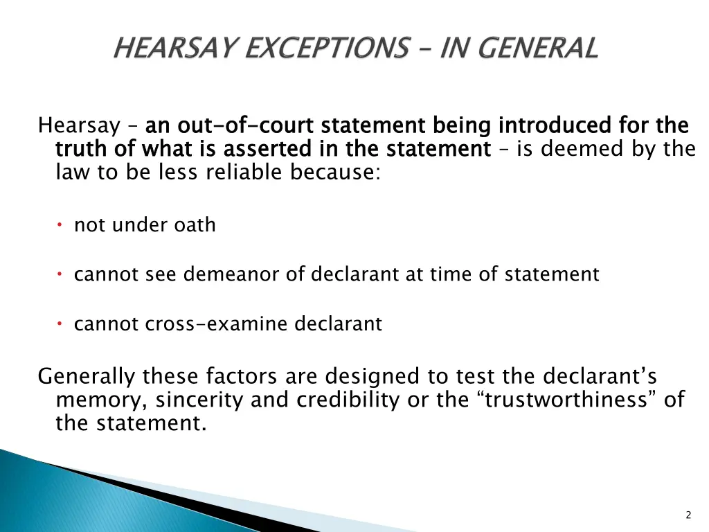 hearsay an out truth of what is asserted