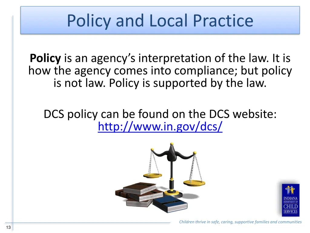 policy and local practice