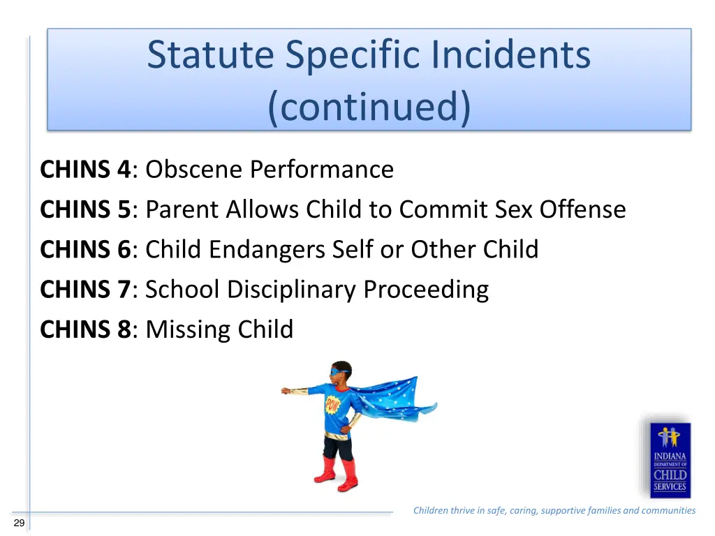 statute specific incidents continued