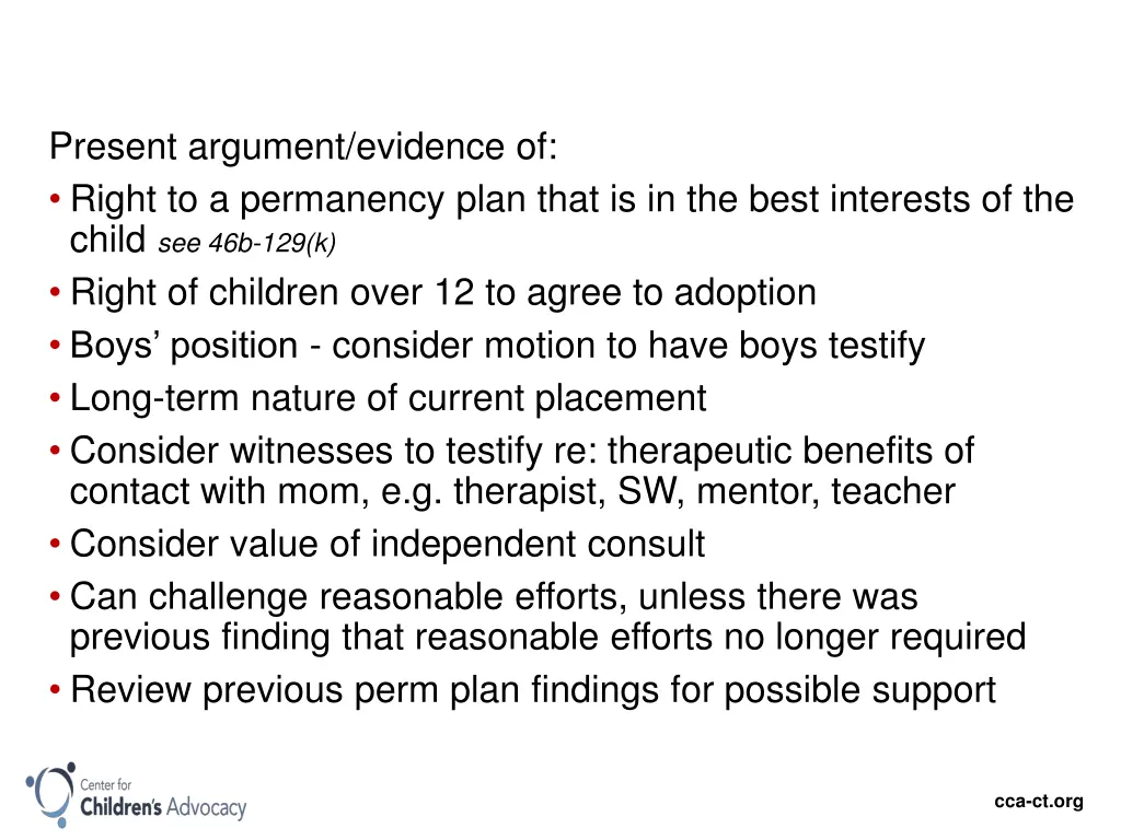 present argument evidence of right