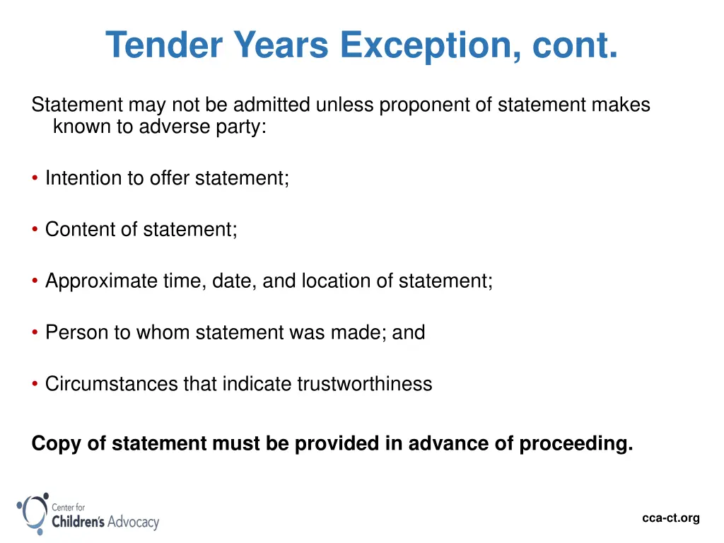 tender years exception cont 1