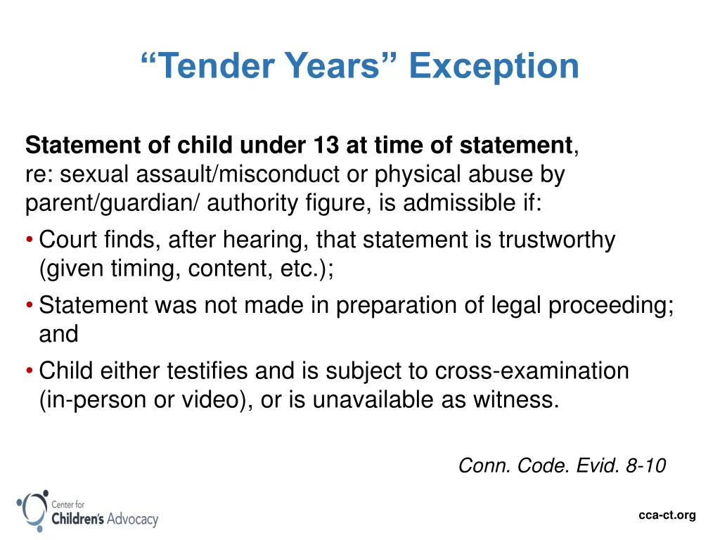 tender years exception