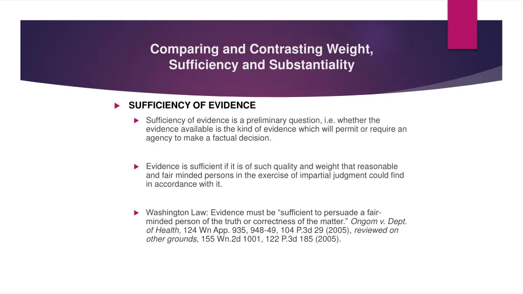 comparing and contrasting weight sufficiency 1