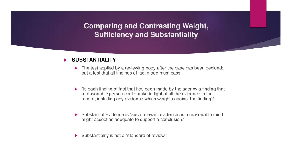 comparing and contrasting weight sufficiency 2