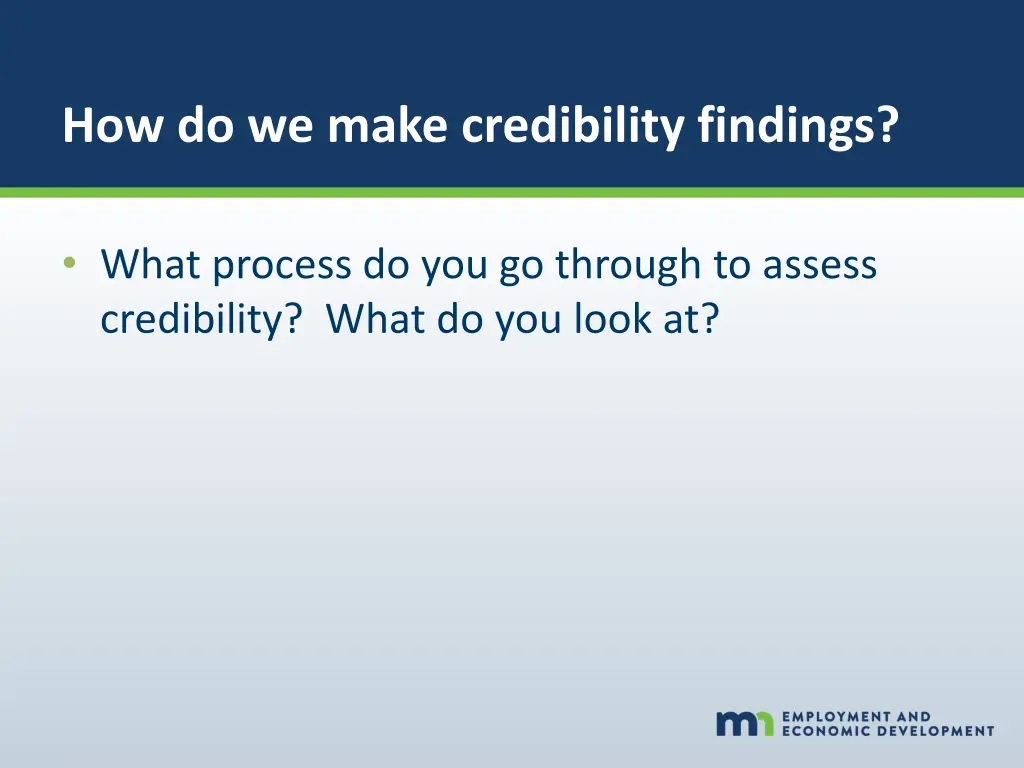 how do we make credibility findings