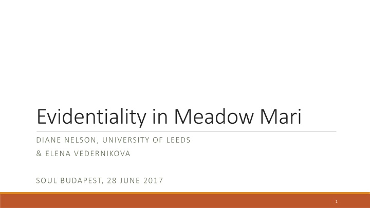 evidentiality in meadow mari