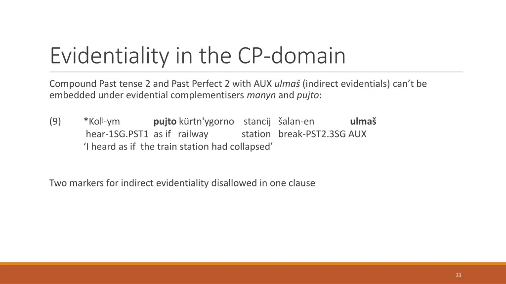 evidentiality in the cp domain 1