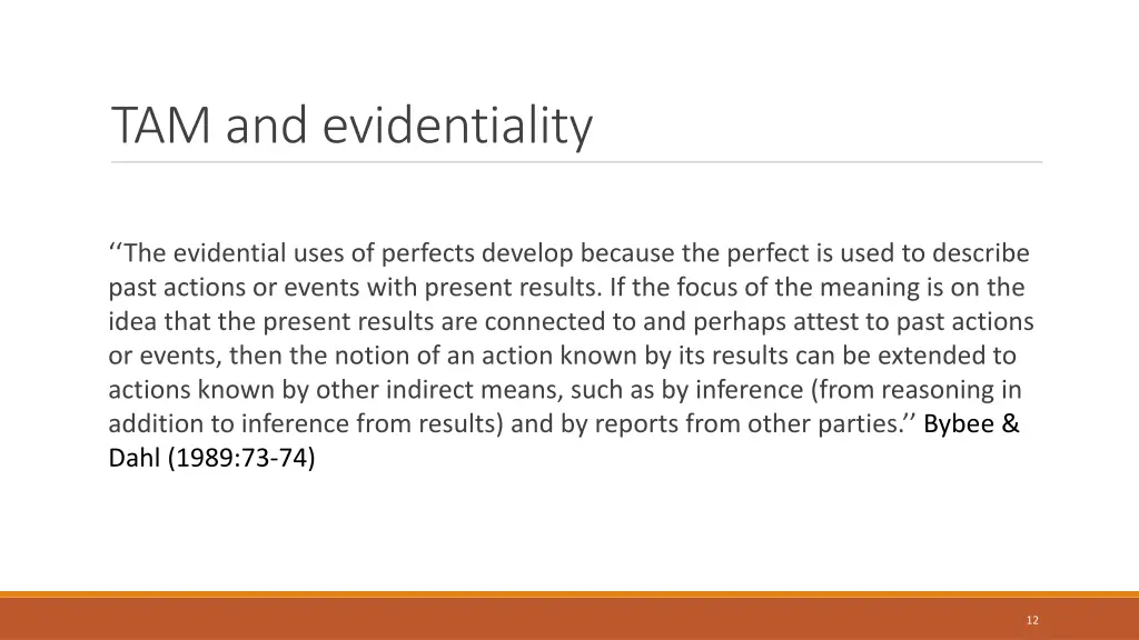 tam and evidentiality 1