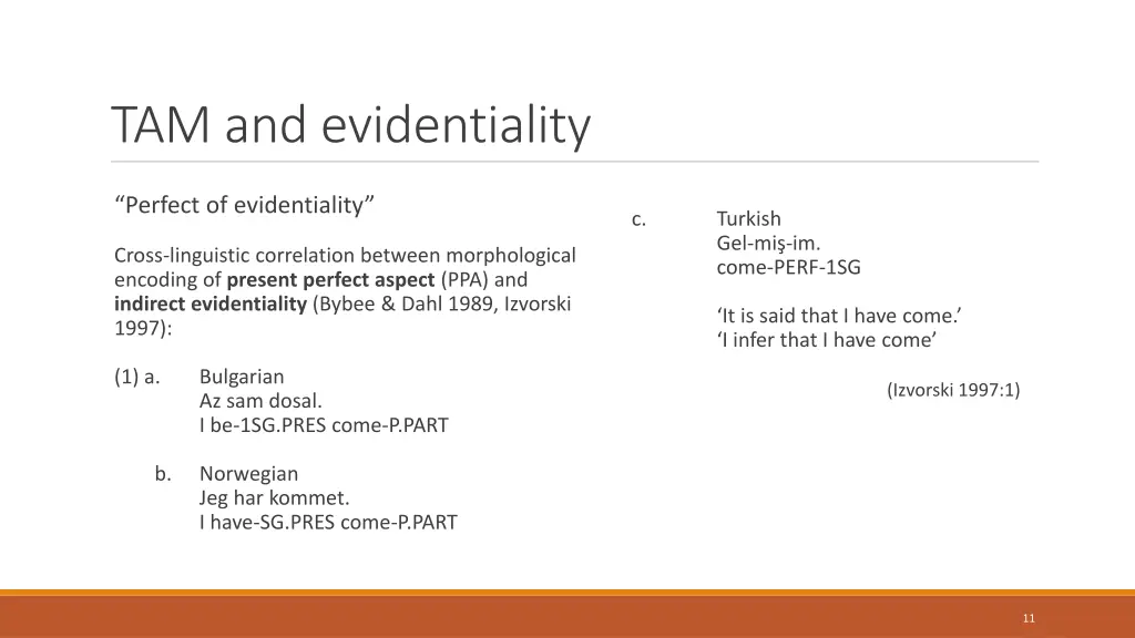 tam and evidentiality