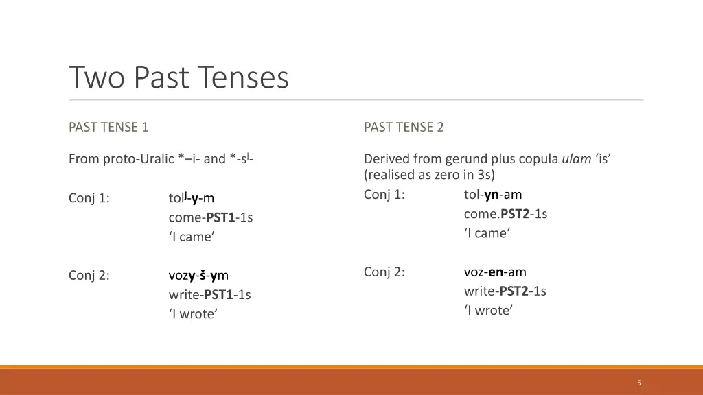 two past tenses