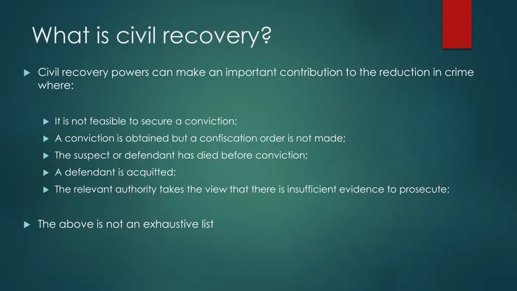 what is civil recovery