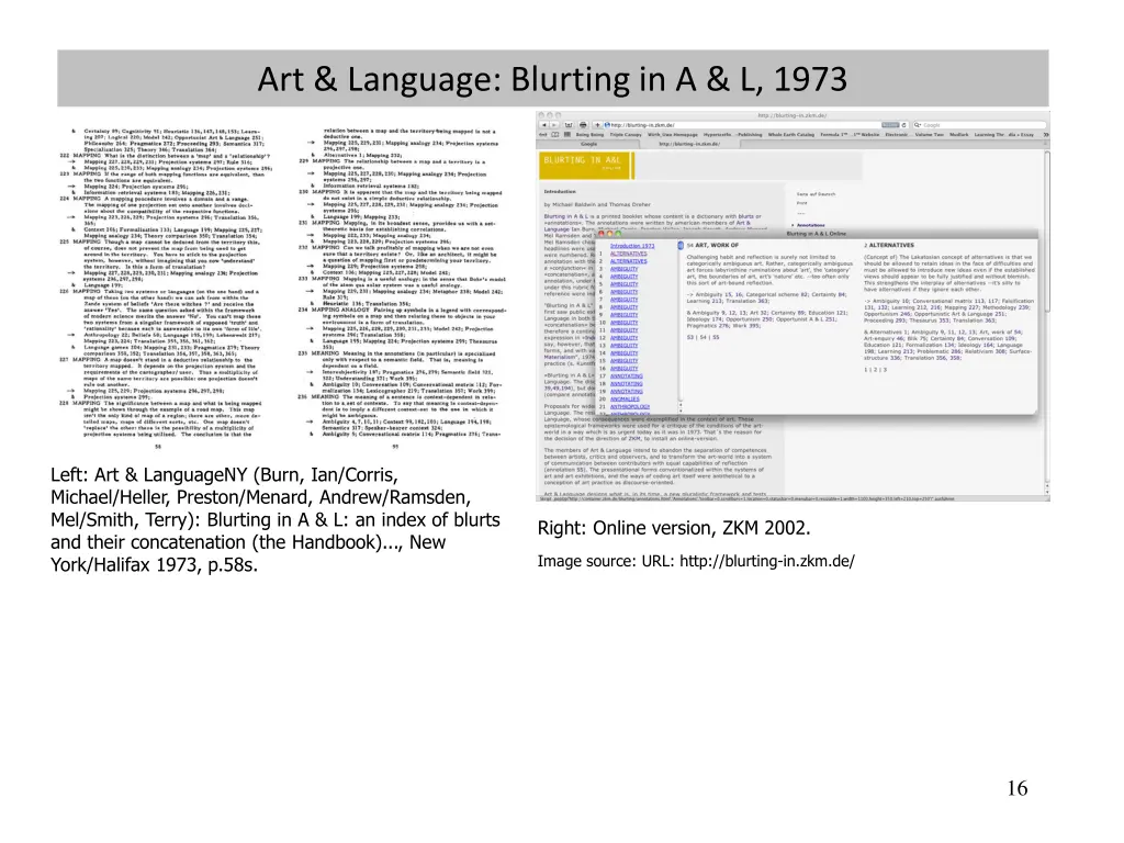 art language blurting in a l 1973