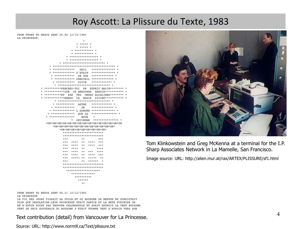 roy ascott la plissure du texte 1983