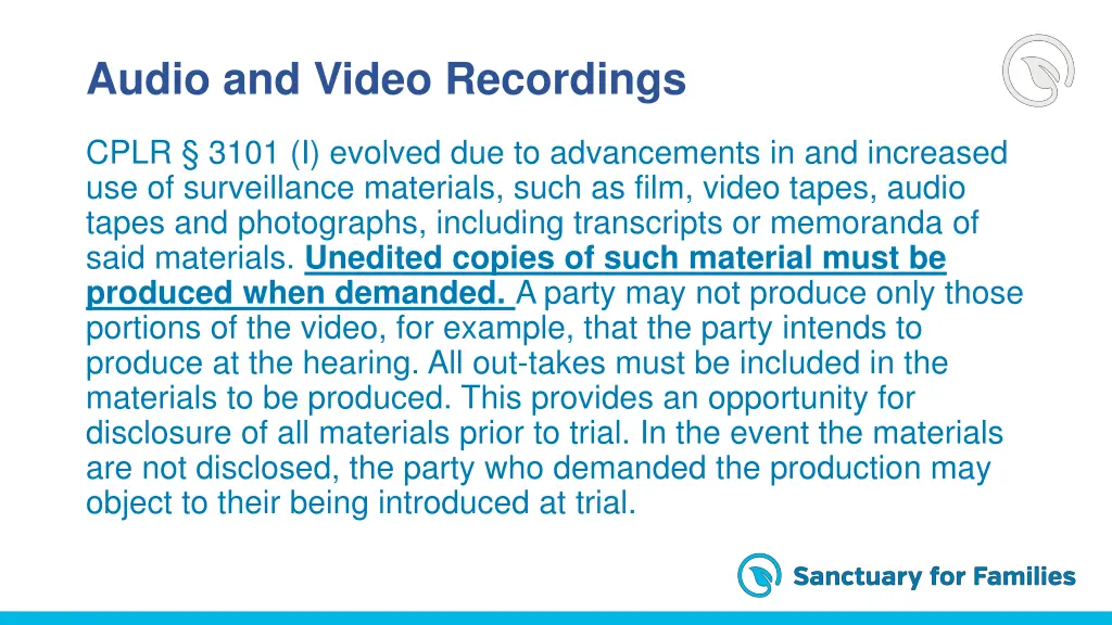 audio and video recordings