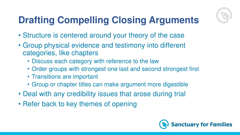 drafting compelling closing arguments