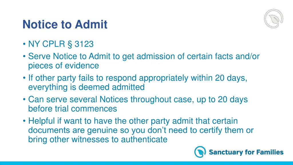 notice to admit