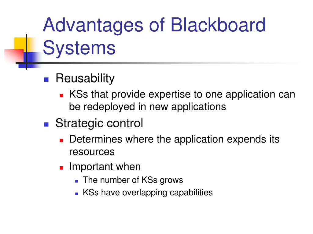 advantages of blackboard systems 1