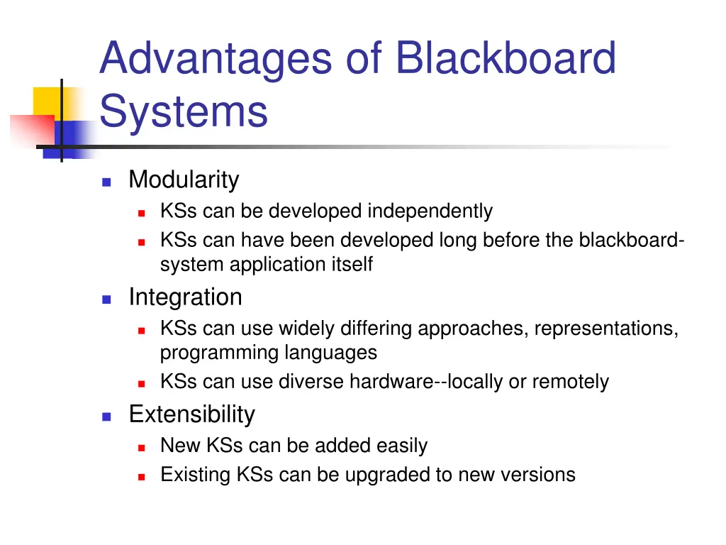 advantages of blackboard systems