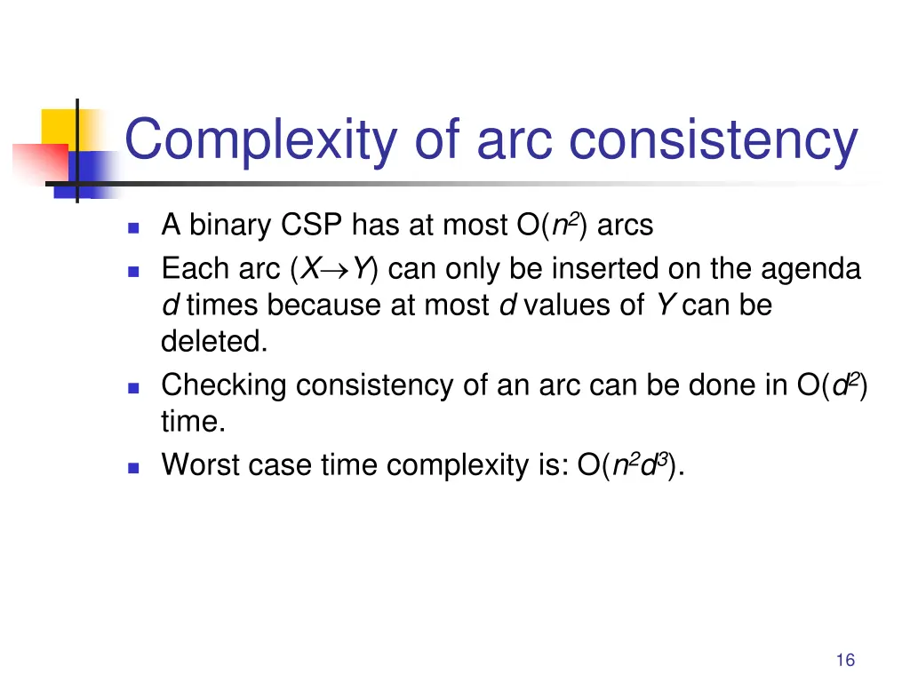 complexity of arc consistency