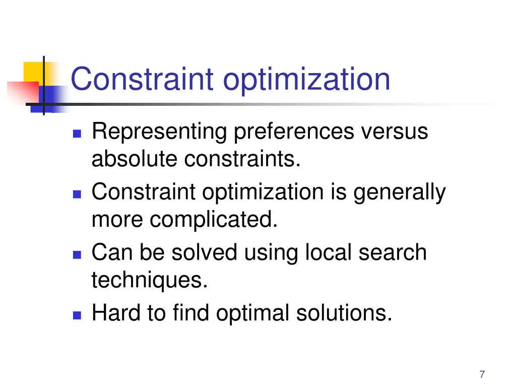 constraint optimization