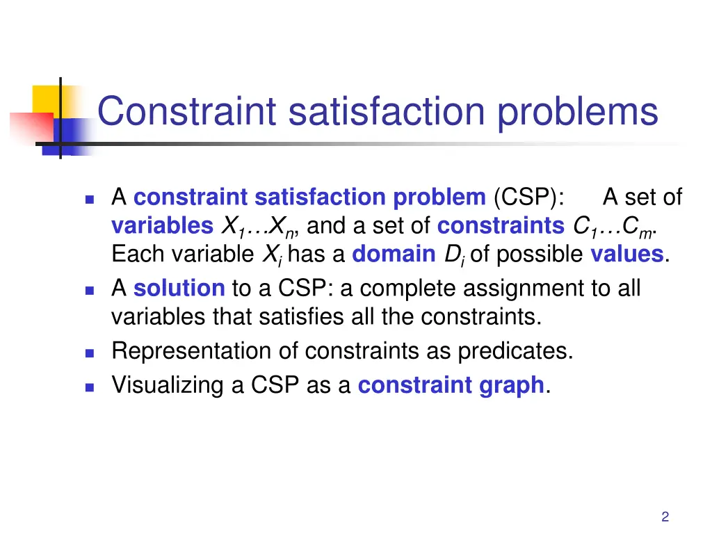 constraint satisfaction problems