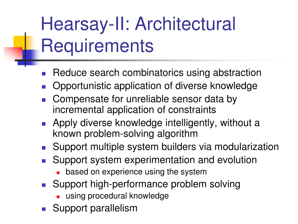 hearsay ii architectural requirements