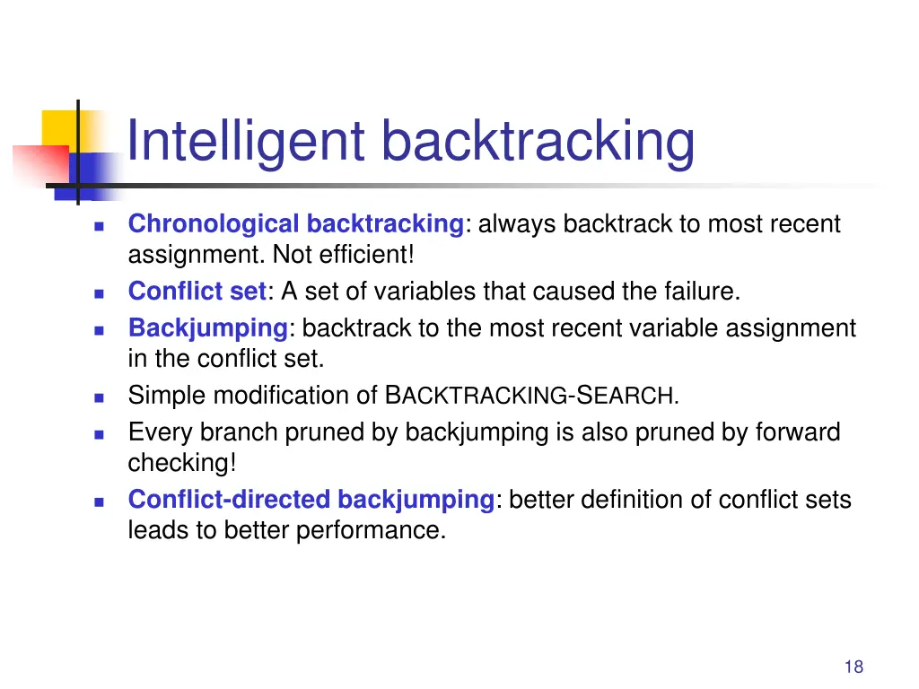 intelligent backtracking