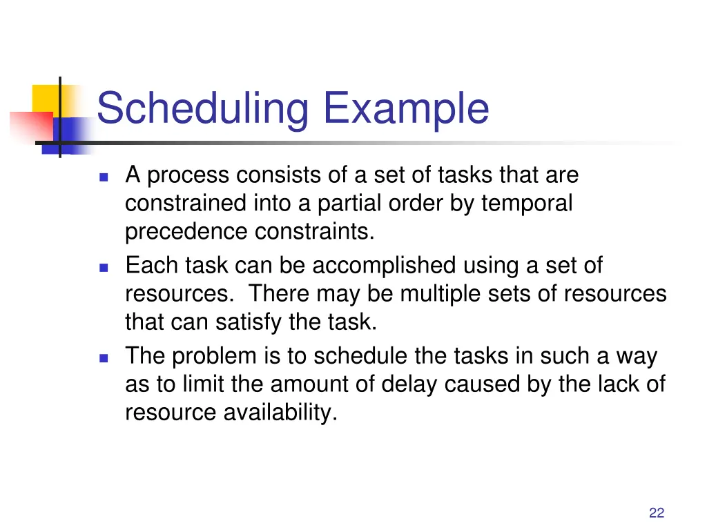 scheduling example