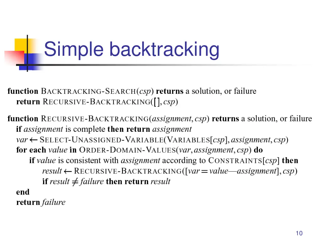 simple backtracking