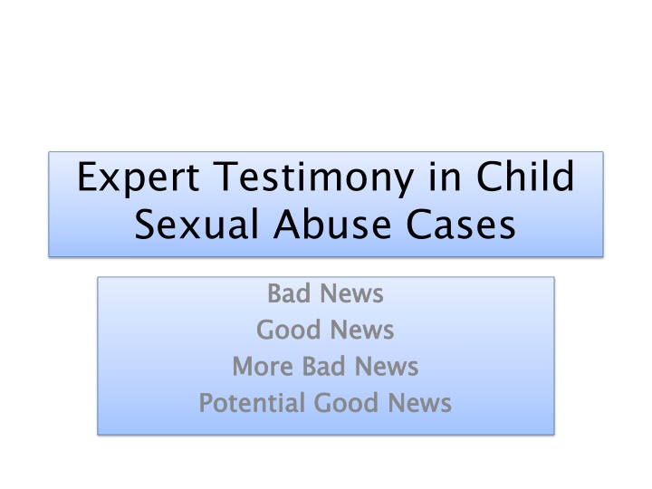 expert testimony in child sexual abuse cases