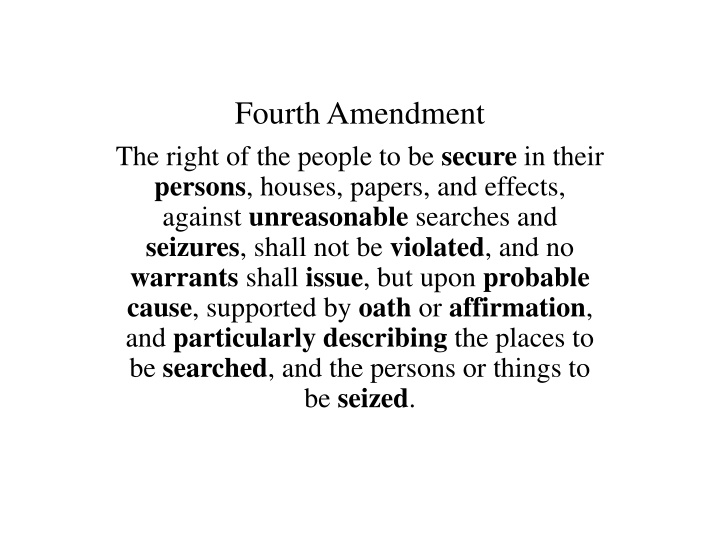 fourth amendment the right of the people