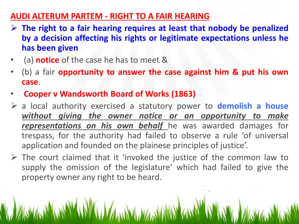 audi alterum partem right to a fair hearing