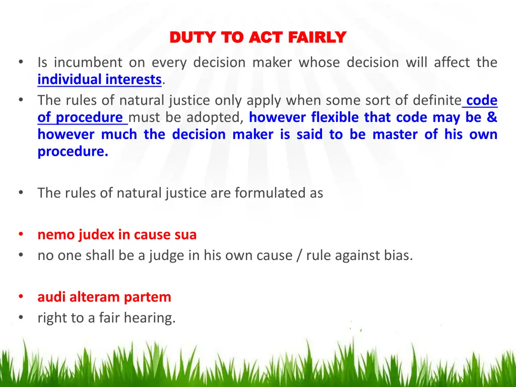 duty to act fairly duty to act fairly