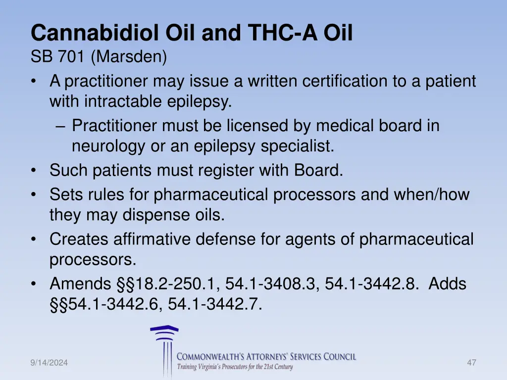 cannabidiol oil and thc a oil sb 701 marsden