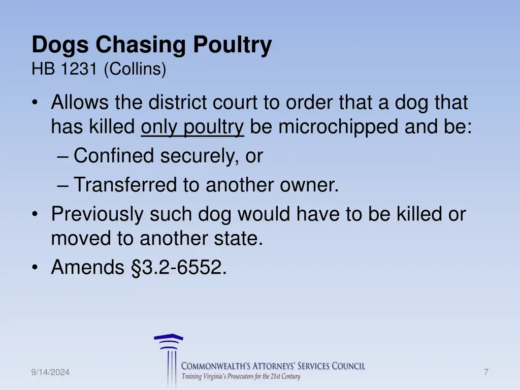 dogs chasing poultry hb 1231 collins