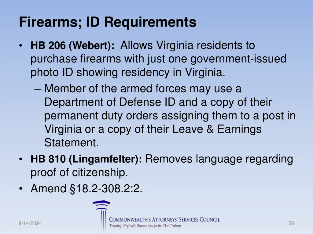 firearms id requirements