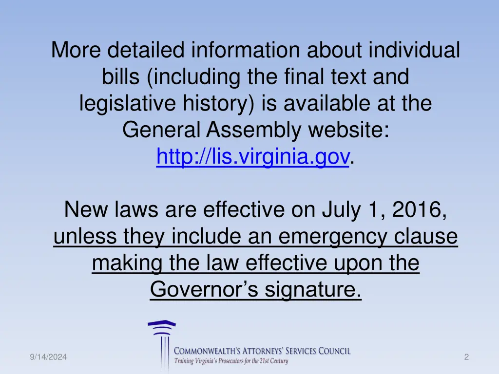 more detailed information about individual bills