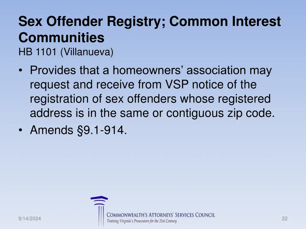 sex offender registry common interest communities