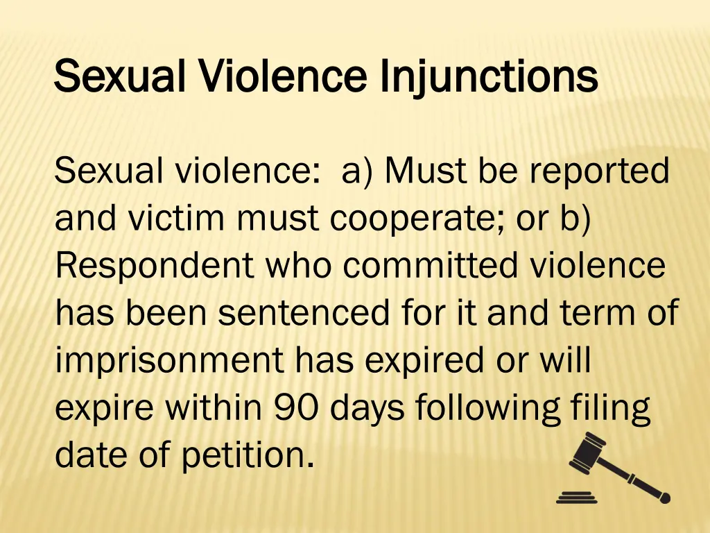 sexual violence injunctions sexual violence