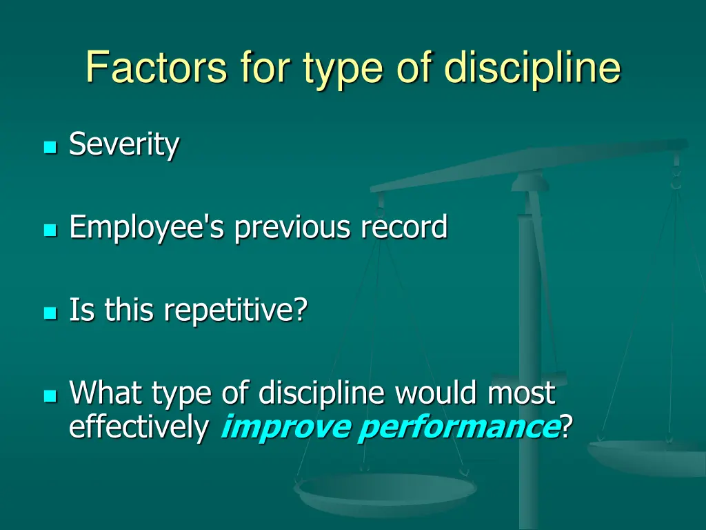 factors for type of discipline