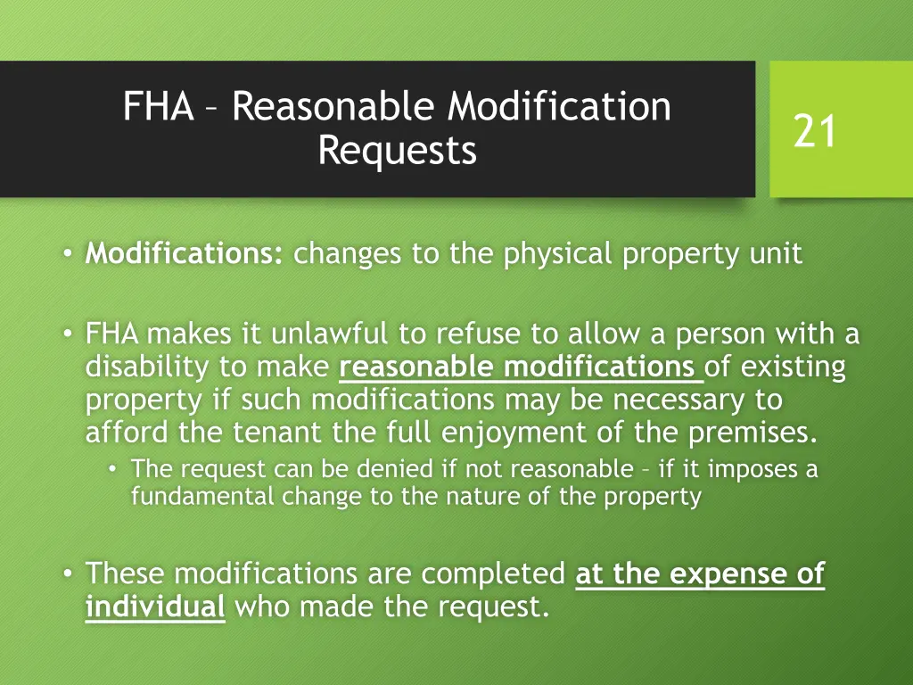 fha reasonable modification requests