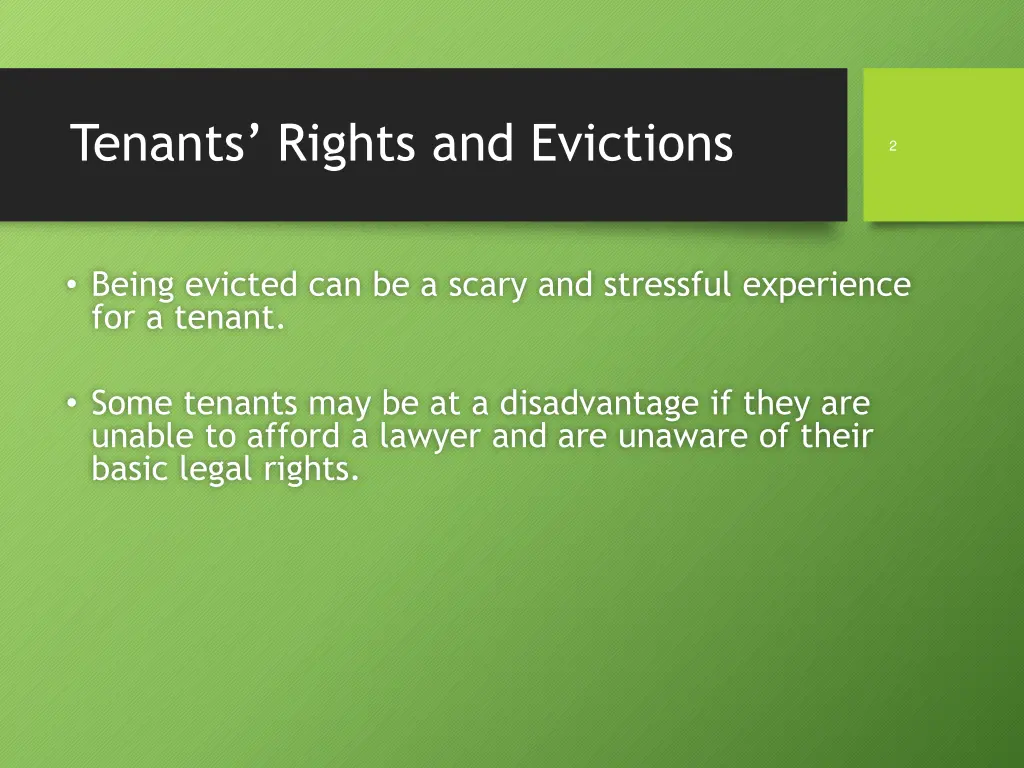 tenants rights and evictions